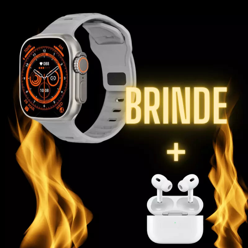 Smart Watch Ultra + Brinde Exclusivo (Fone Pro)