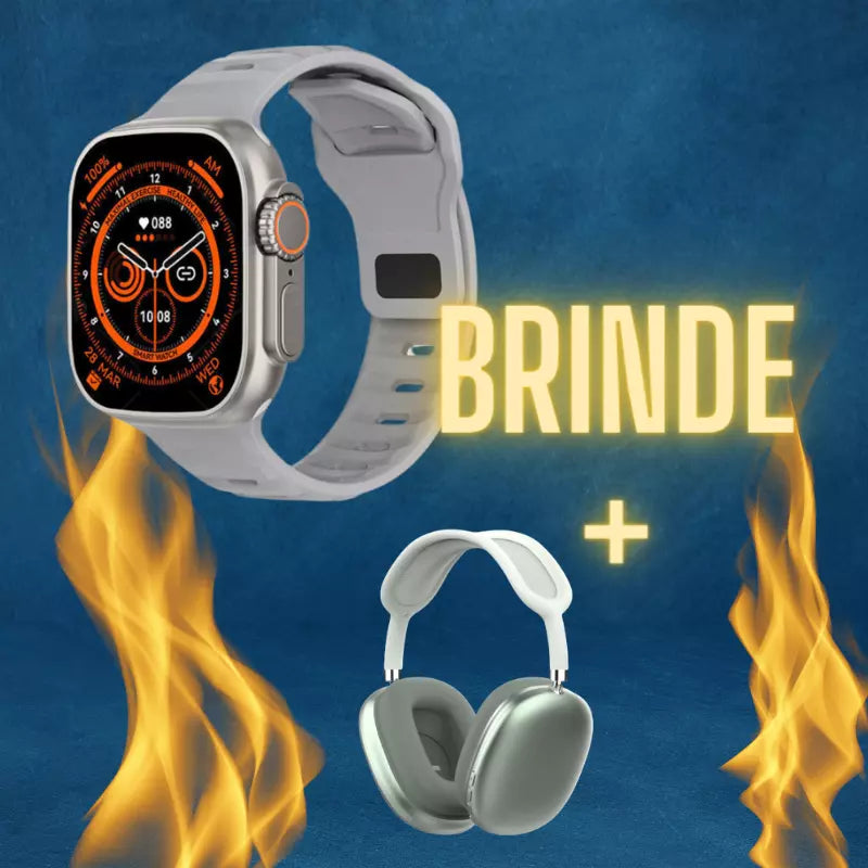 Smart Watch Ultra + Brinde Exclusivo (Headset Max)