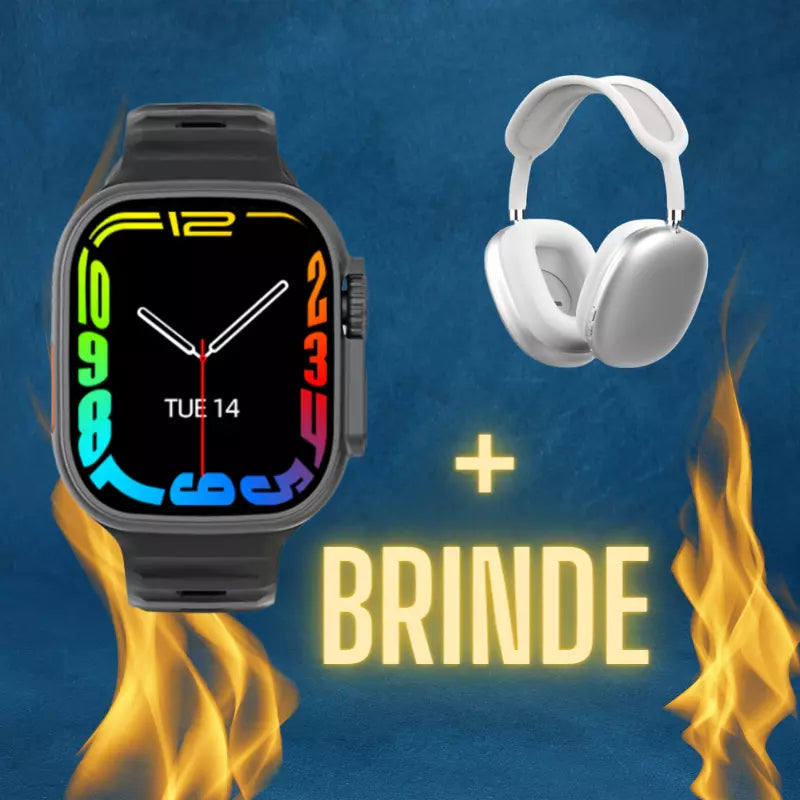 Smart Watch Ultra + Brinde Exclusivo (Headset Max)